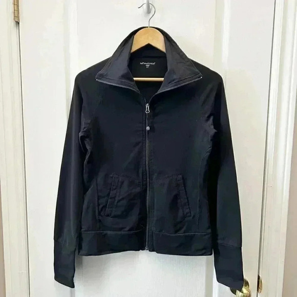 Tuff Athletics Track Jacket Yoga Running Gym Active Zip Up Black Size Small - Picture 3 of 10